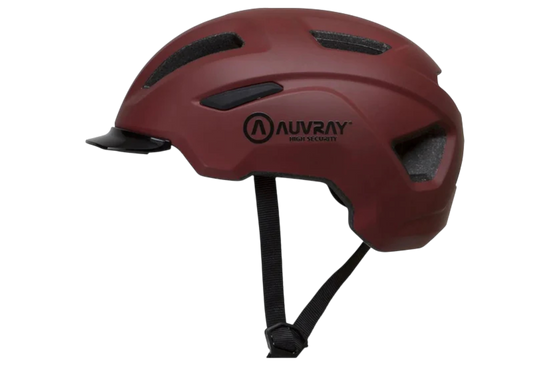 Casque Auvray Velo Reflex Bordeaux - L
