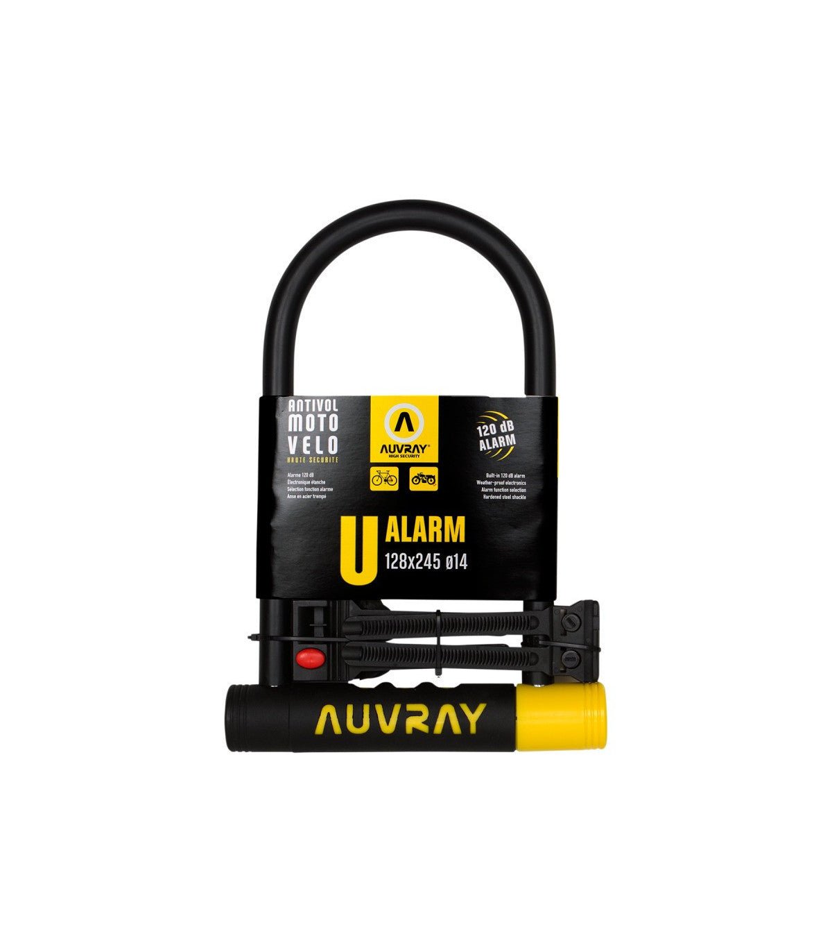 Antivol Auvray U Alarm 128 X 245 D.14 avec Support - Loop Sports