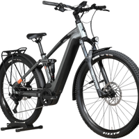 Velo electrique tout-terrain Loop Sports Cube Stereo Hybrid 120 Pro Allroad gris avec suspension et porte-bagages