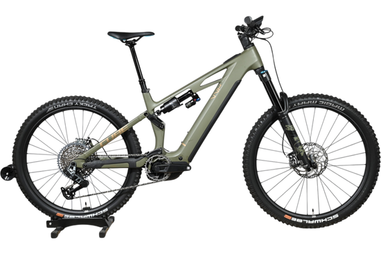 VTT électrique Loop Sports Cube Stereo Hybrid ONE77 HPC TM 800 vert olive avec suspension intégrale et pneus larges