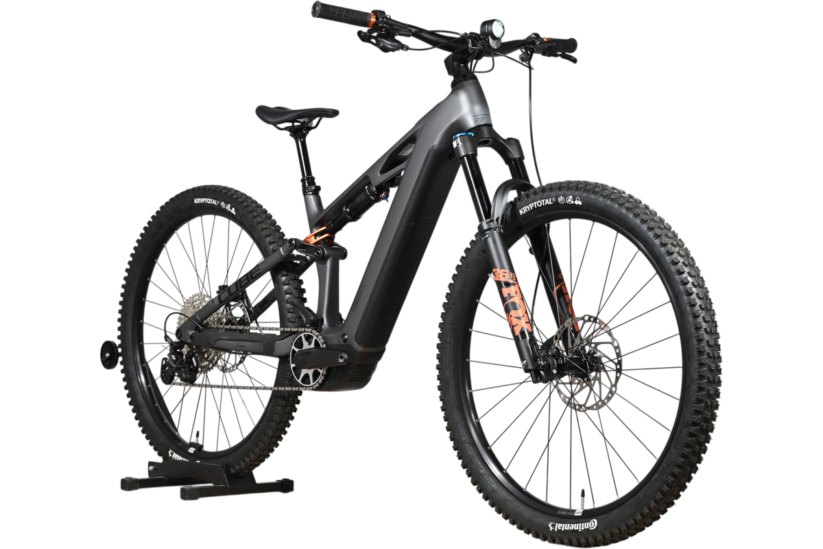 VTT électrique Loop Sports Cube Stereo Hybrid ONE44 HPC SLX 800 noir et orange avec suspension Fox