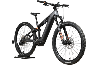 VTT électrique Loop Sports Cube Stereo Hybrid ONE44 HPC SLX 800 noir et orange avec suspension Fox