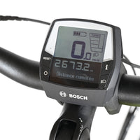 Écran de contrôle Bosch pour vélo électrique Victoria eManufaktur 11.7 chez Loop Sports affichant le kilométrage