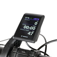 Écran de contrôle Bosch pour vélo électrique Cube Stereo Hybrid chez Loop Sports affichant 91% de batterie