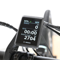 Écran de contrôle Bosch pour vélo électrique Loop Sports Victoria Manoc 5 affichant les données de trajet