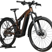 Velo electrique tout-suspendu Loop Sports Focus Thron 6.8 EQP marron avec porte-bagages et pneus tout-terrain