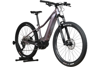 Velo electrique VTT Loop Sports Giant Liv Vall E+2 violet avec pneus Maxxis et cadre taille XS