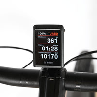 Écran de vélo électrique Bosch sur le guidon du vélo Kalkhoff Endeavour 7.B Move+ de Loop Sports affichant 10170 km