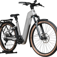 Vélo électrique Kalkhoff Entice 5+ Advance gris Loop Sports avec pneus tout-terrain et porte-bagages arrière