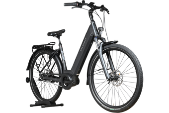 Vélo électrique Kalkhoff Image 3.B Move noir de Loop Sports avec cadre ouvert, moteur central et porte-bagages