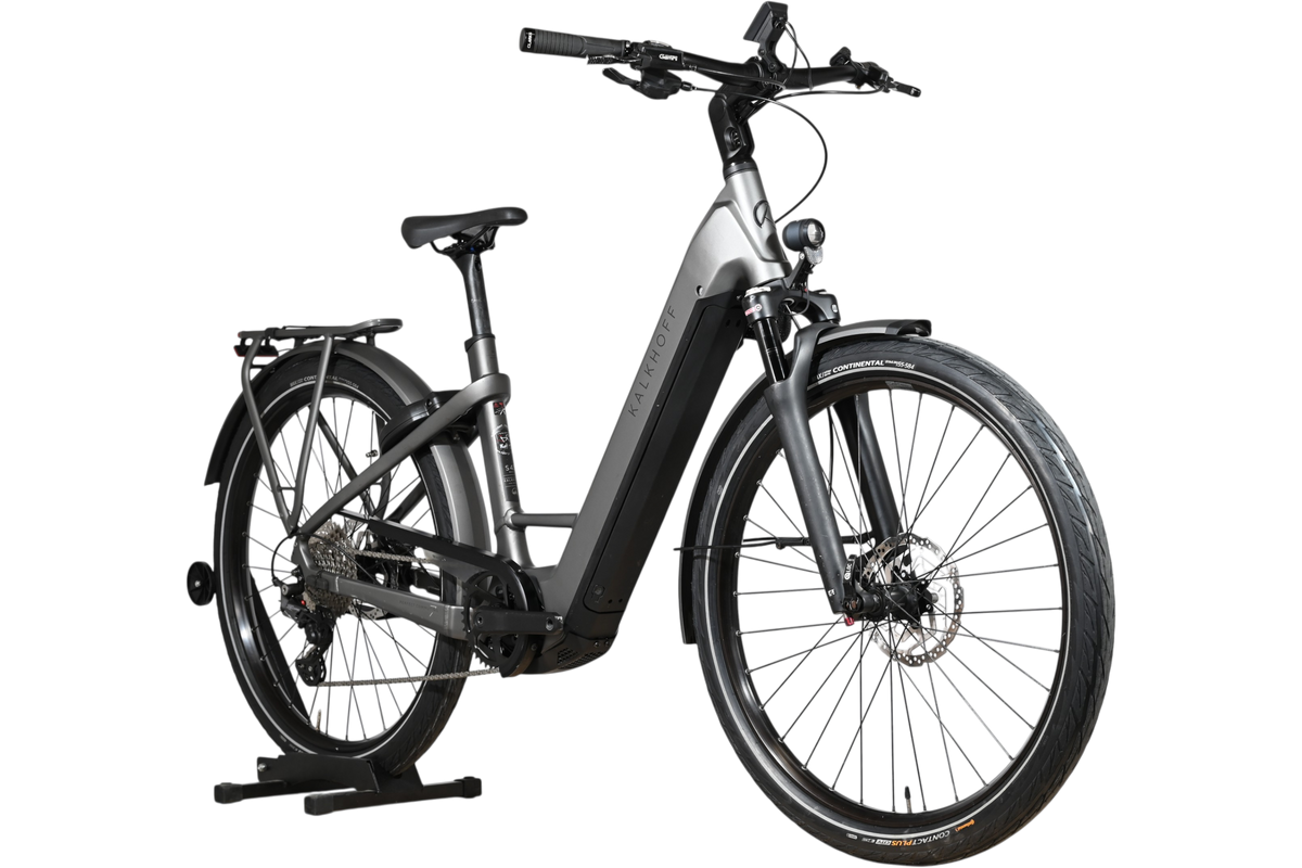 Vélo électrique Kalkhoff Endeavour 7.B Move+ gris de Loop Sports avec cadre ouvert et pneus Continental