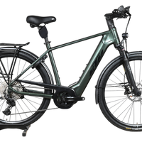Vélo électrique KTM Macina Style 720 Loop Sports vert foncé avec porte-bagages et pneus tout-terrain