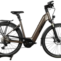 Vélo électrique KTM Macina Style 710 marron de Loop Sports avec porte-bagages et pneus Schwalbe