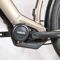 Moteur électrique Yamaha PWseries TE sur cadre de vélo électrique Loop Sports Raymon TourRay E 5.0 couleur bronze