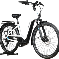 Vélo électrique Loop Sports Pegasus Premio Evo 11 40 Years blanc avec cadre ouvert et porte-bagages arrière