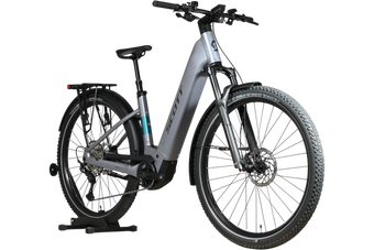 Vélo électrique Scott Axis 10 2026 gris de Loop Sports avec cadre robuste, porte-bagages et pneus tout-terrain