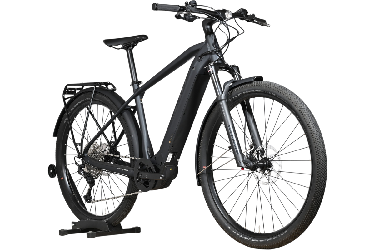 Vélo électrique Loop Sports Scott Axis Eride 10 noir mat avec porte-bagages et pneus tout-terrain