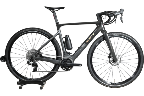 Vélo électrique de gravel Scott Solace eRide 30 noir mat chez Loop Sports, cadre carbone, transmission performante
