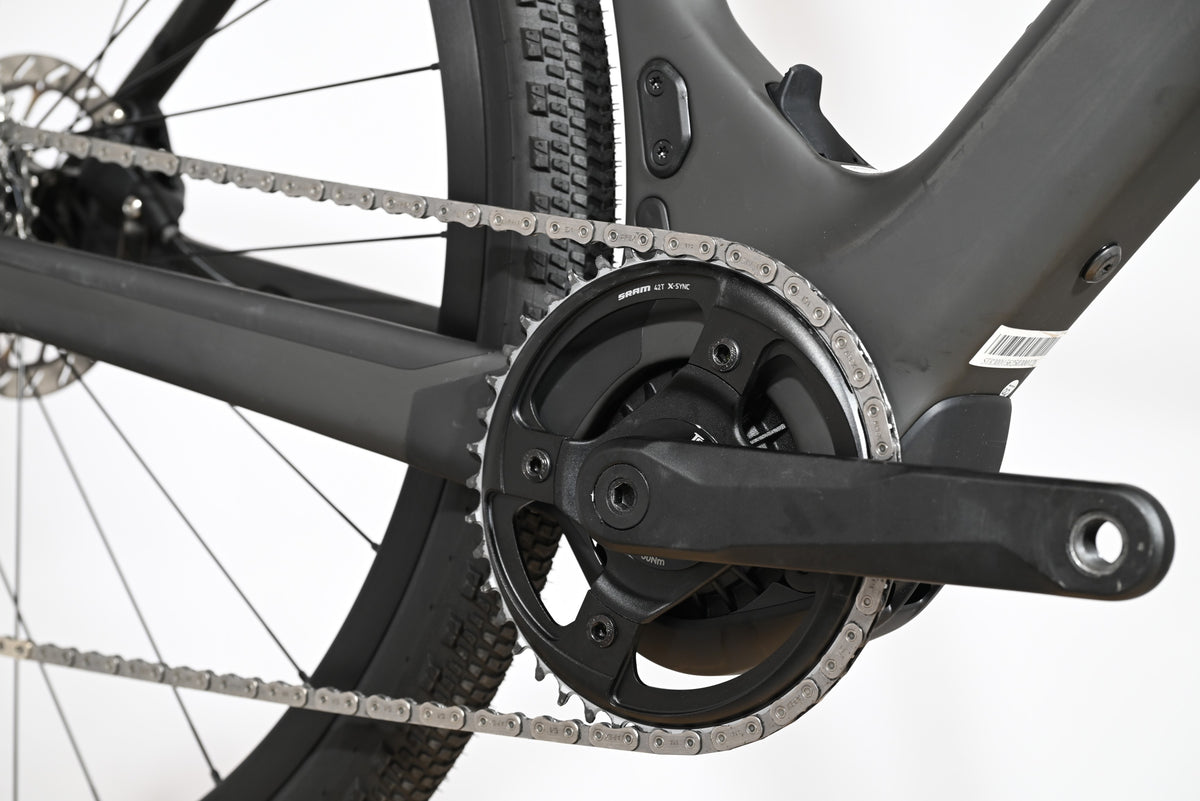 Transmission et pédalier SRAM du vélo gravel électrique Loop Sports Scott Solace Gravel eRide 30 gris