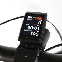 Écran de vélo électrique Loop Sports Scott Sub Tour 10 affichant les données Bosch avec 109 km de distance totale