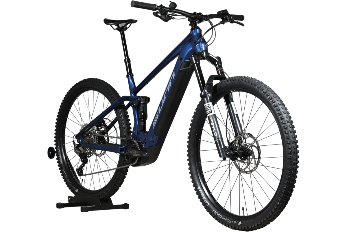 VTT électrique Sunn Charger S1 2025 bleu de Loop Sports avec suspension RockShox et pneus Hutchinson