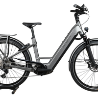 Vélo électrique Kalkhoff Endeavour 7.B Move+ gris de Loop Sports avec cadre ouvert et porte-bagages arrière