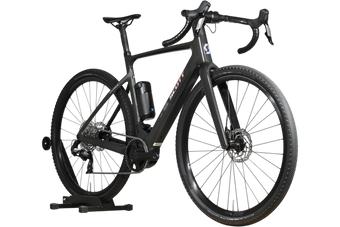 Vélo de gravel électrique noir Scott Solace Gravel eRide 30 de Loop Sports avec cadre en carbone et pneus crantés