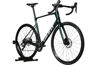 Vélo de route Giant Defy Advanced 3 2025 vert foncé chez Loop Sports, cadre en carbone avec freins à disque