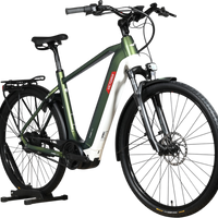 Vélo électrique Loop Sports Victoria Manoc 5 2025 vert et blanc avec cadre robuste et porte-bagages arrière