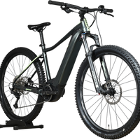 VTT électrique Giant Fathom E+1 2022 gris foncé avec cadre en aluminium et pneus tout-terrain chez Loop Sports