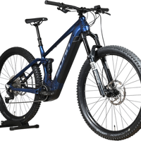 VTT électrique tout-suspendu Sunn Charger S1 bleu de Loop Sports avec pneus Hutchinson et fourche RockShox