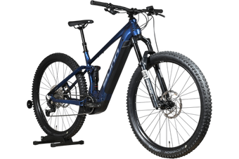 VTT électrique tout-suspendu Sunn Charger S1 bleu de Loop Sports avec pneus Hutchinson et fourche RockShox