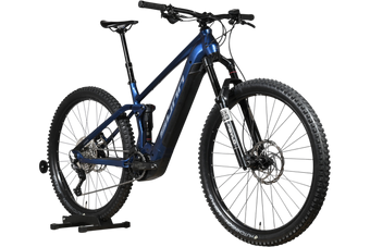 VTT électrique Sunn Charger S1 2025 bleu de Loop Sports avec suspension RockShox et pneus Hutchinson